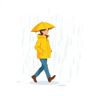 رسم توضيحي لكلمة raincoat
